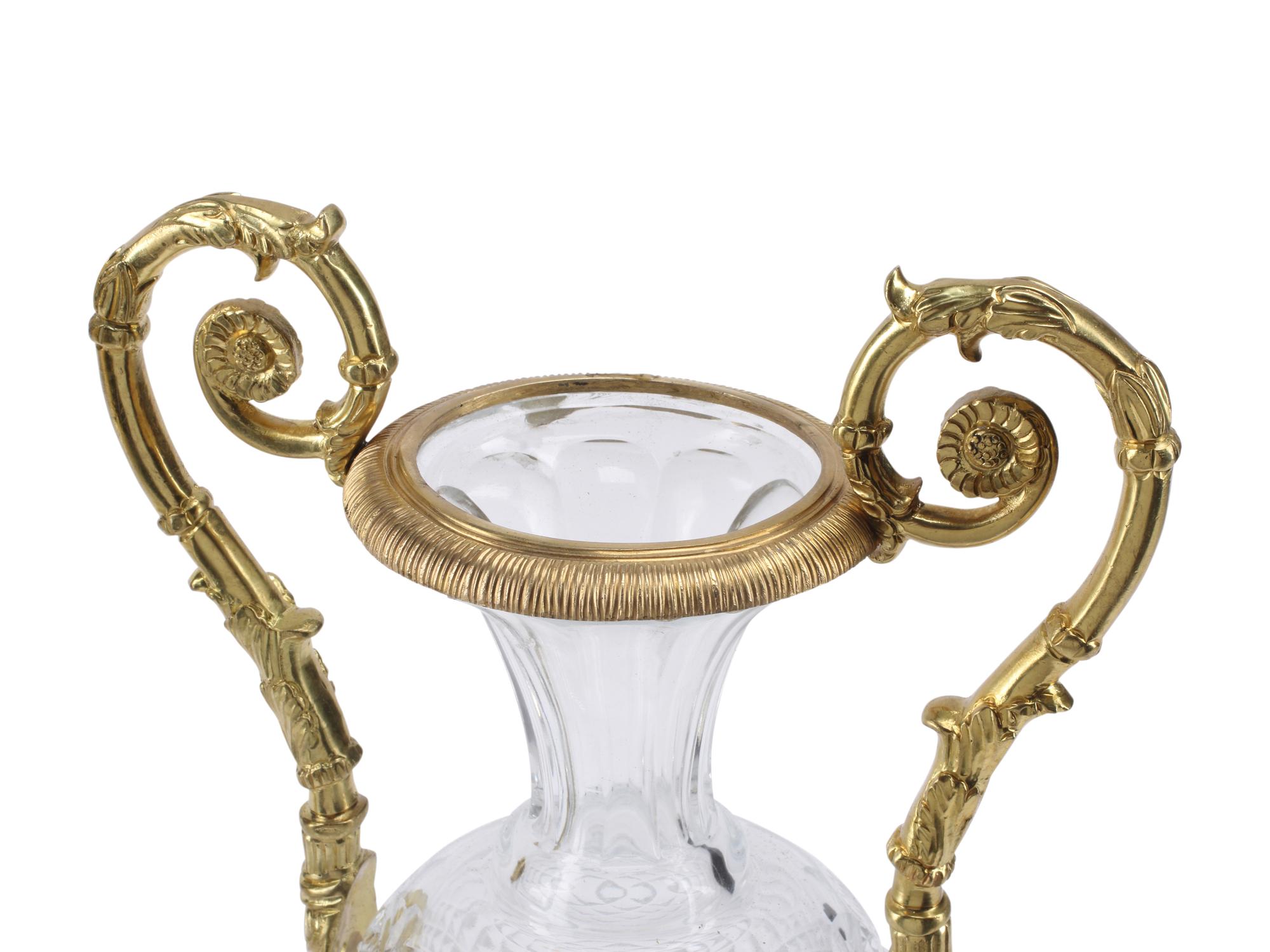 A Pair of Cut Glass and Gilt-Bronze Mounted Vases
