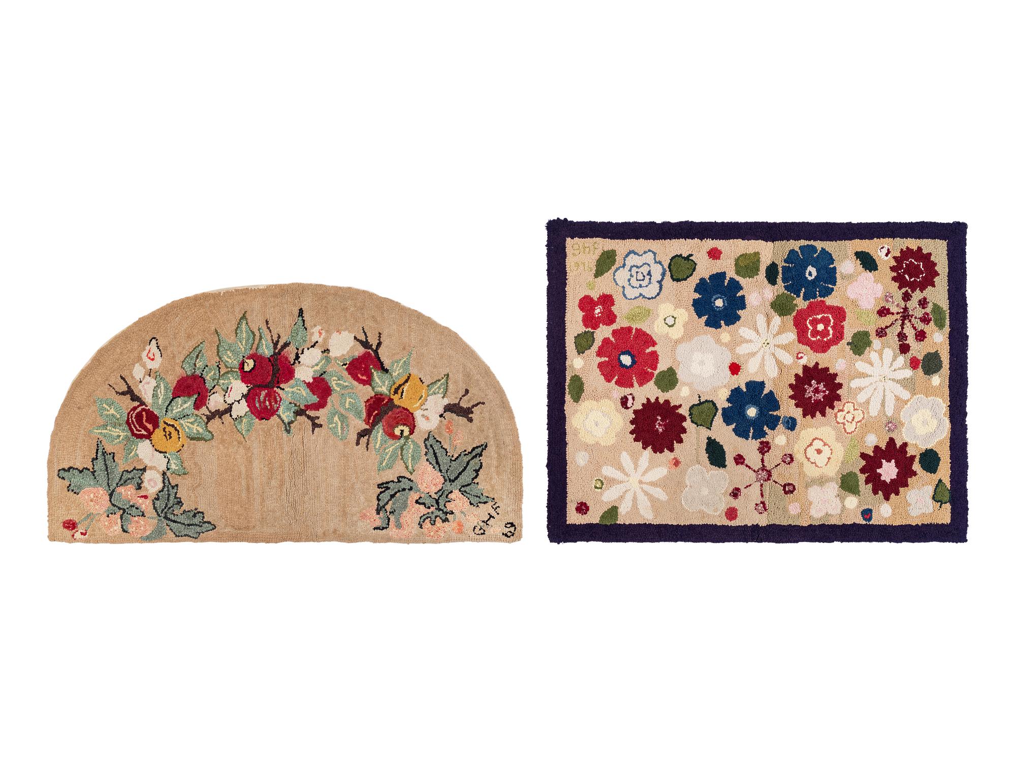 Four Modern Hooked Rugs