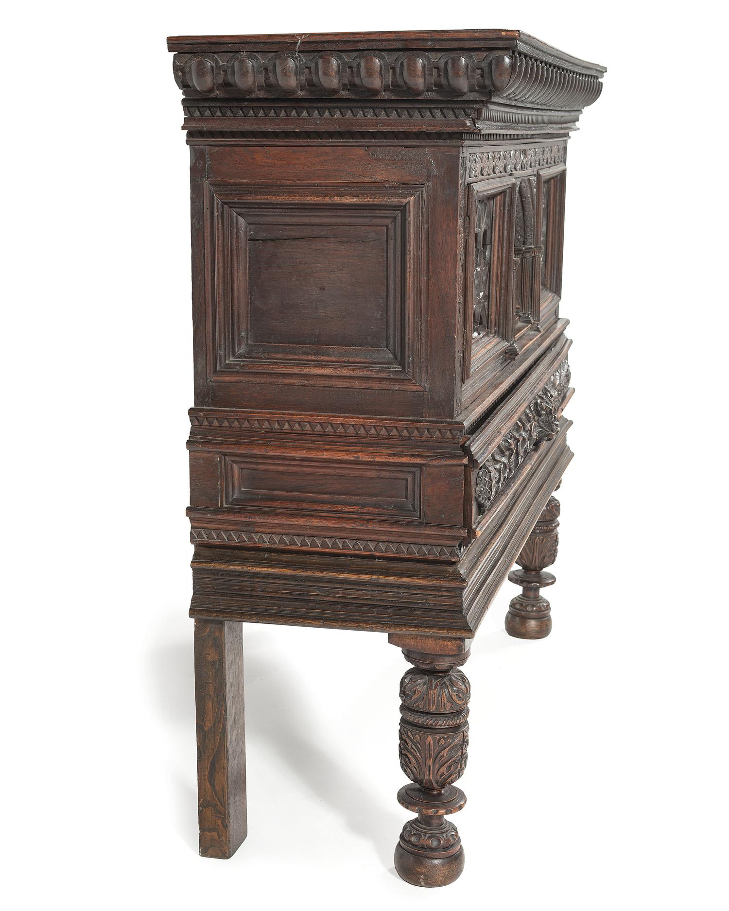 An English Gothic Revival Oak Court Cupboard