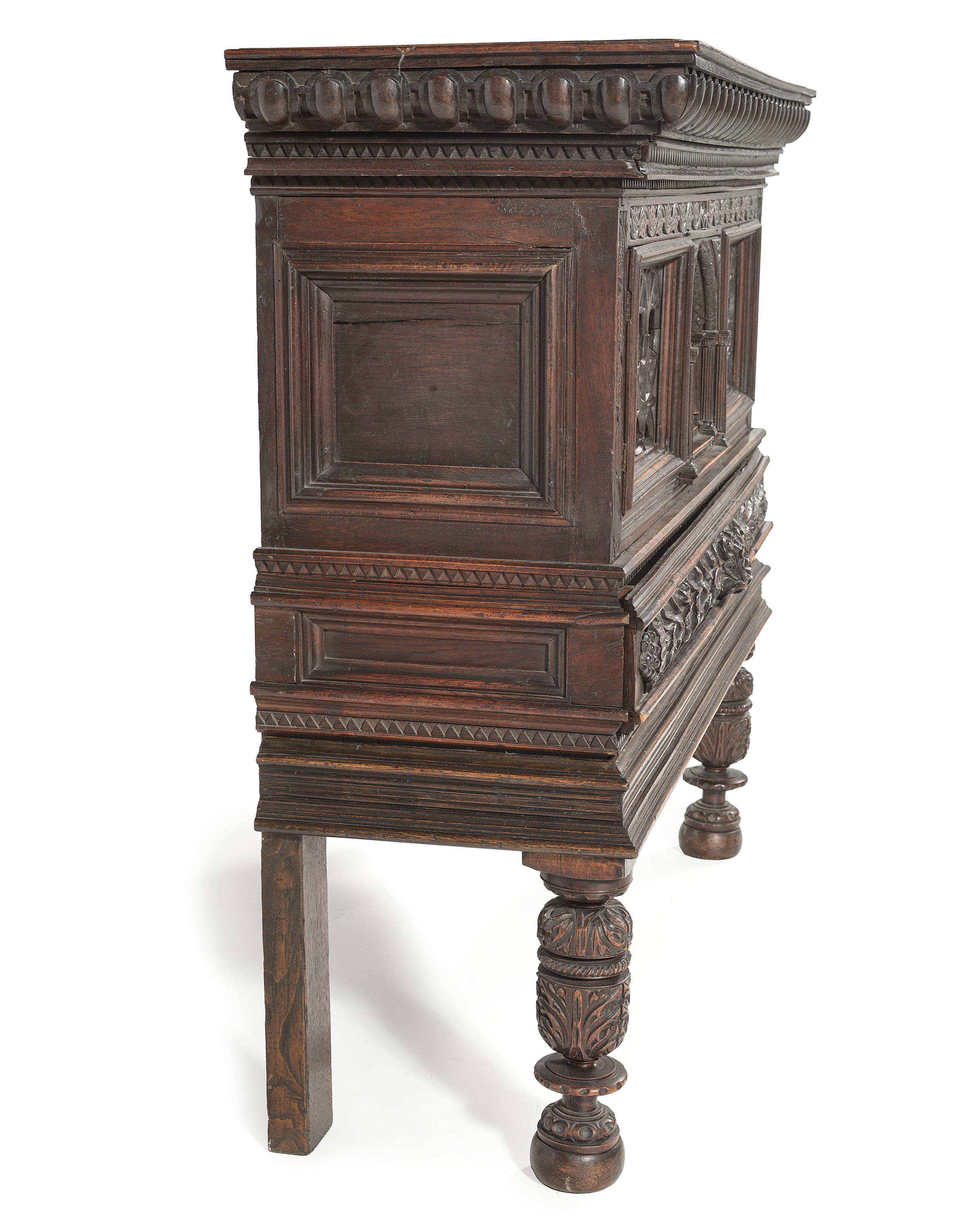 An English Gothic Revival Oak Court Cupboard