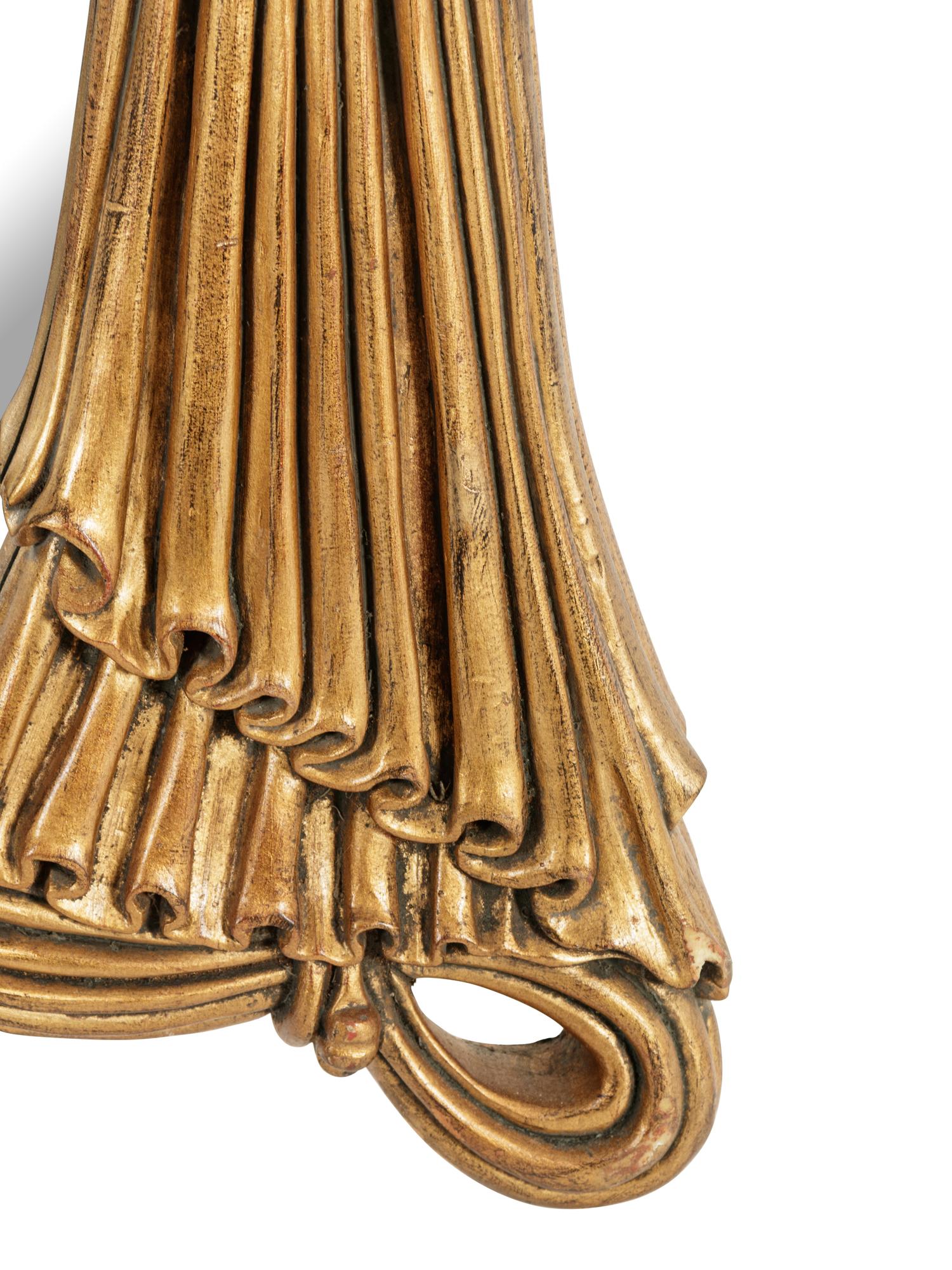 A Pair of Neoclassical Style Gilded Ribbon-Swag Motif Mirrors