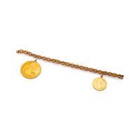 YELLOW GOLD AND COIN BRACELET