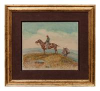 Cowboy & Burro on Hill