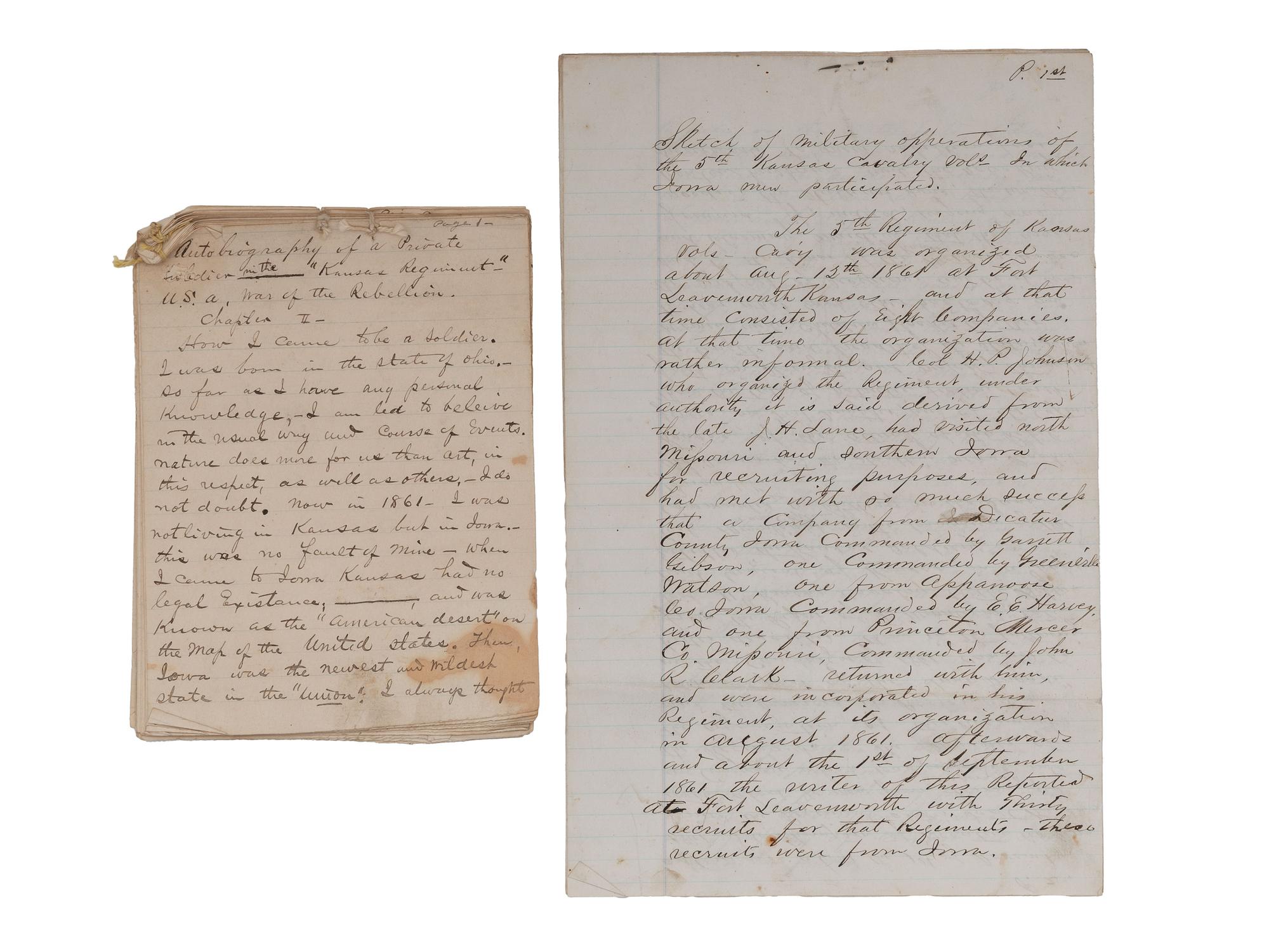 [CIVIL WAR]. 11th U.S. Colored Troops archive, Fort Smith, Arkansas.