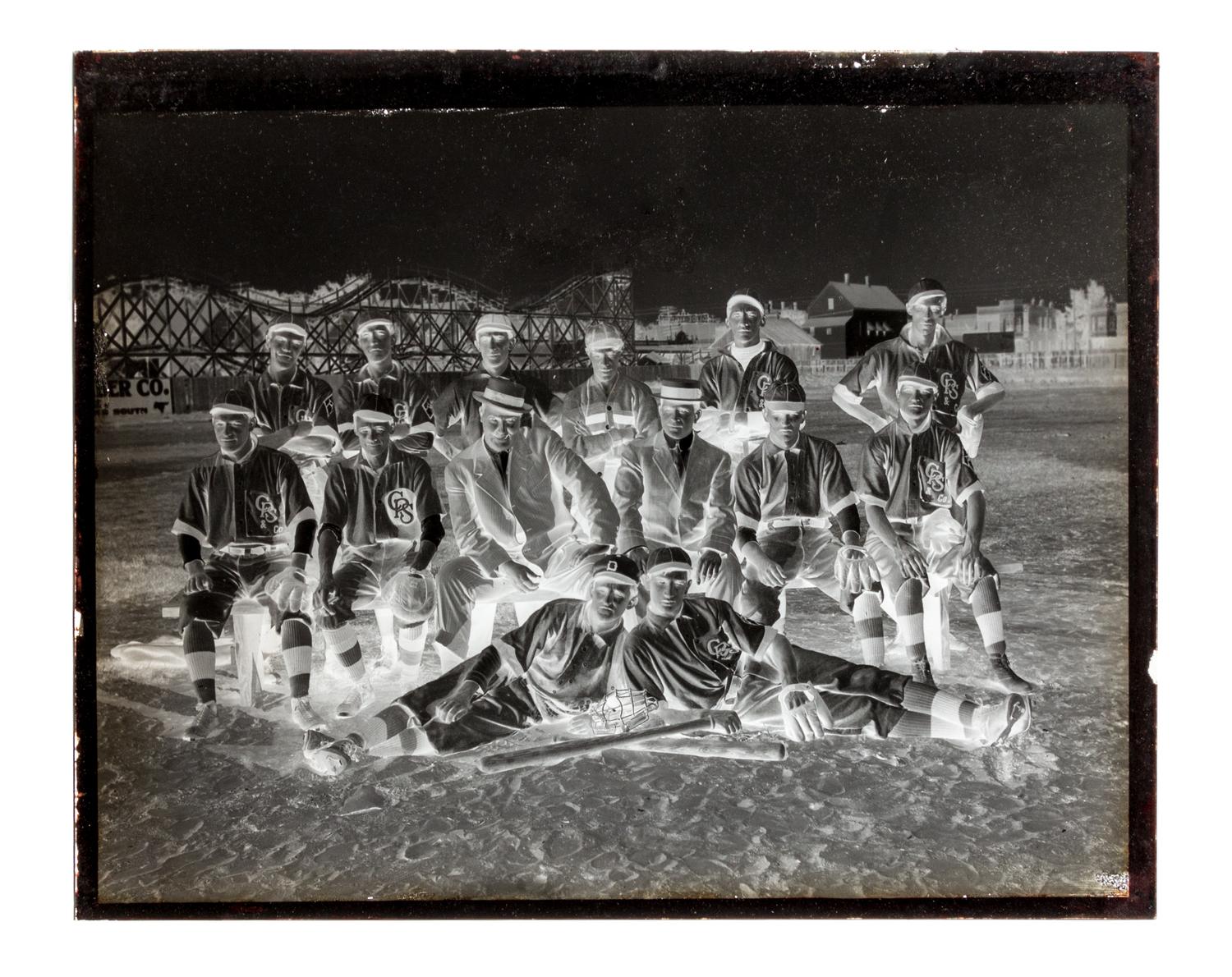(CHICAGO, PHOTOGRAPHY). A collection of glass plate negatives depicting sports teams. Chicago, c. 1890-1900.