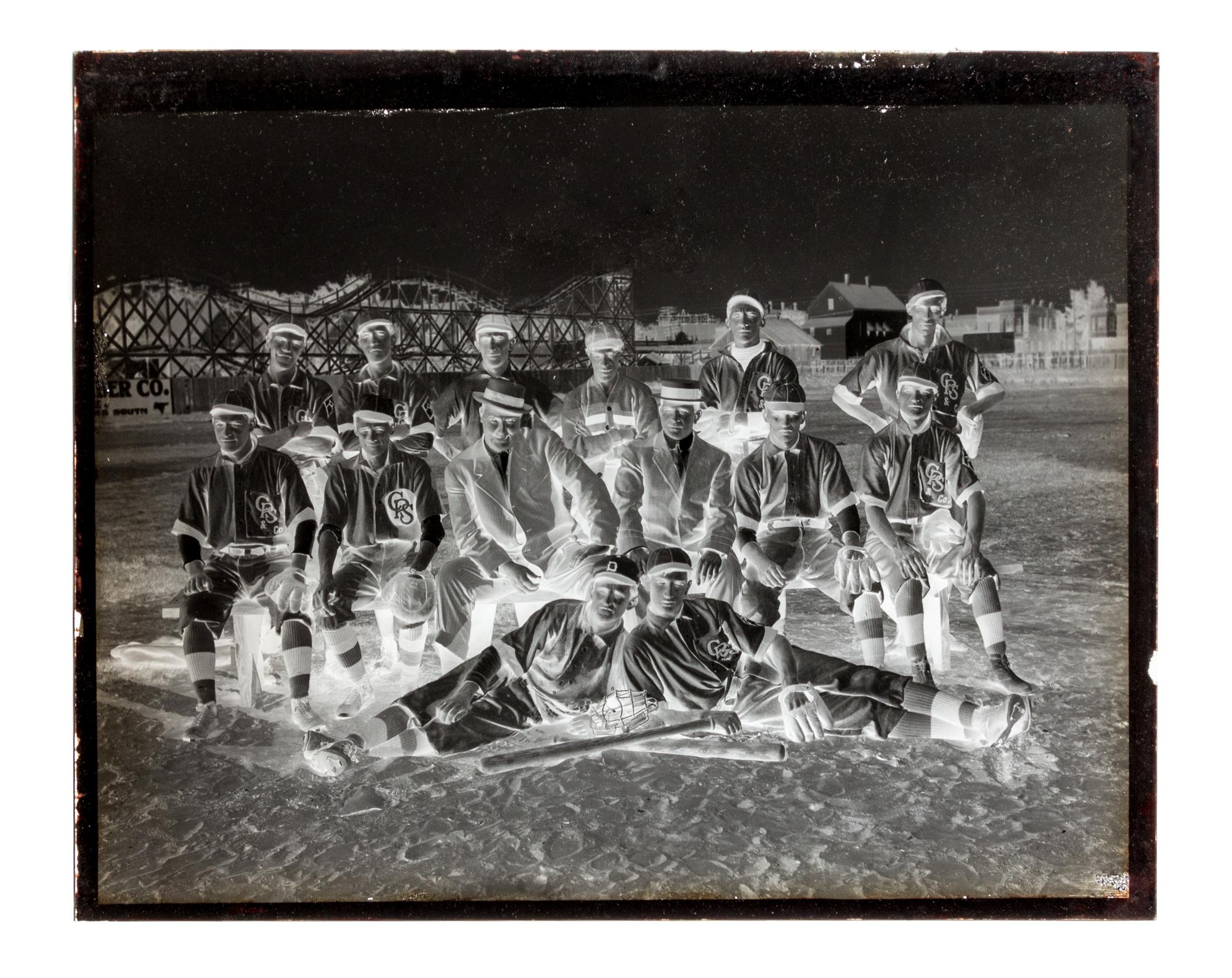 (CHICAGO, PHOTOGRAPHY). A collection of glass plate negatives depicting sports teams. Chicago, c. 1890-1900.