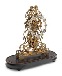 An English Brass and Steel Skeleton Clock
