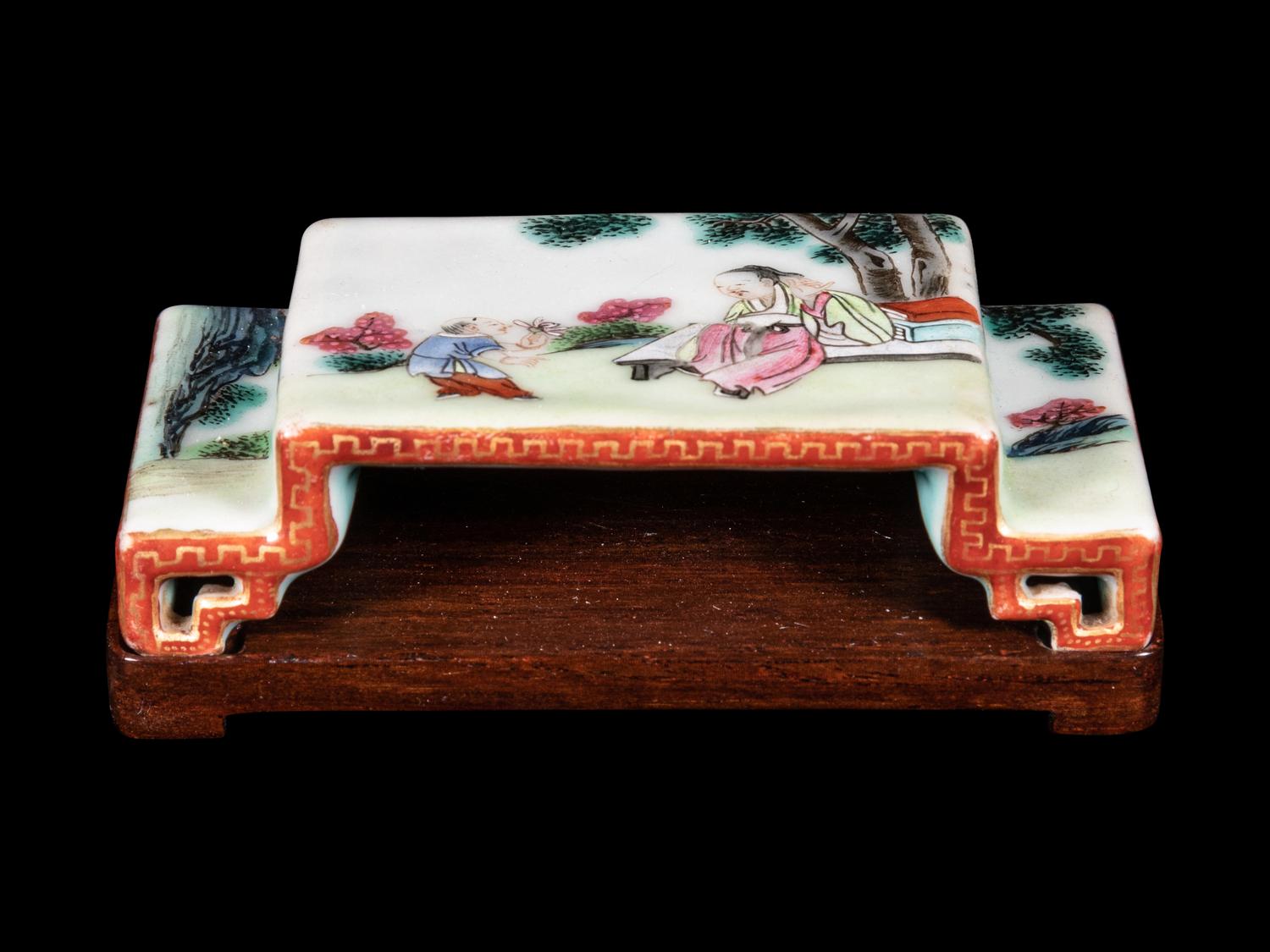 A Famille Rose Porcelain Ink Rest
