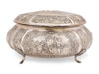 A Large German Repousse Silver Box