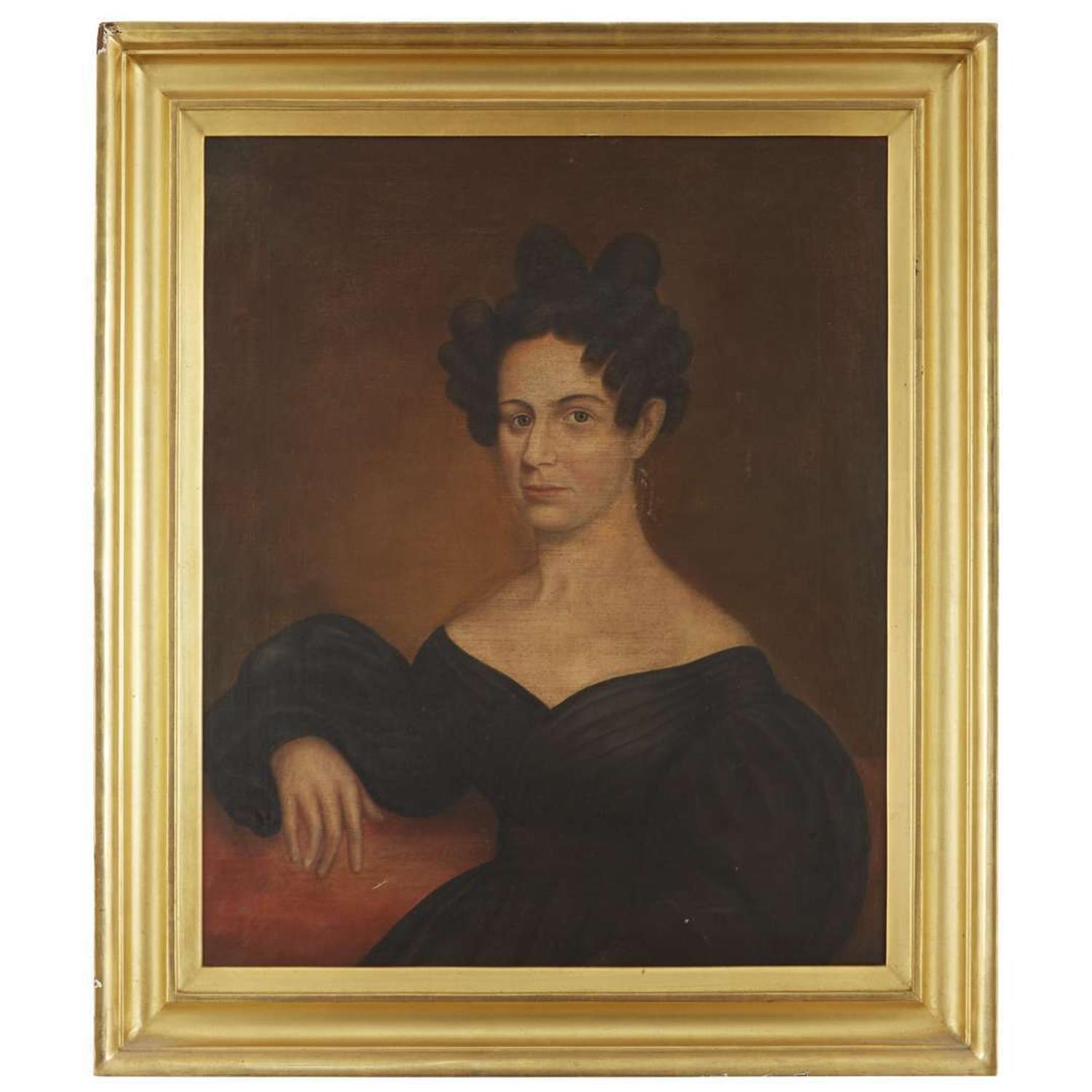 American School 19th century Pair of portraits: a lady and a gentleman, circa 1830