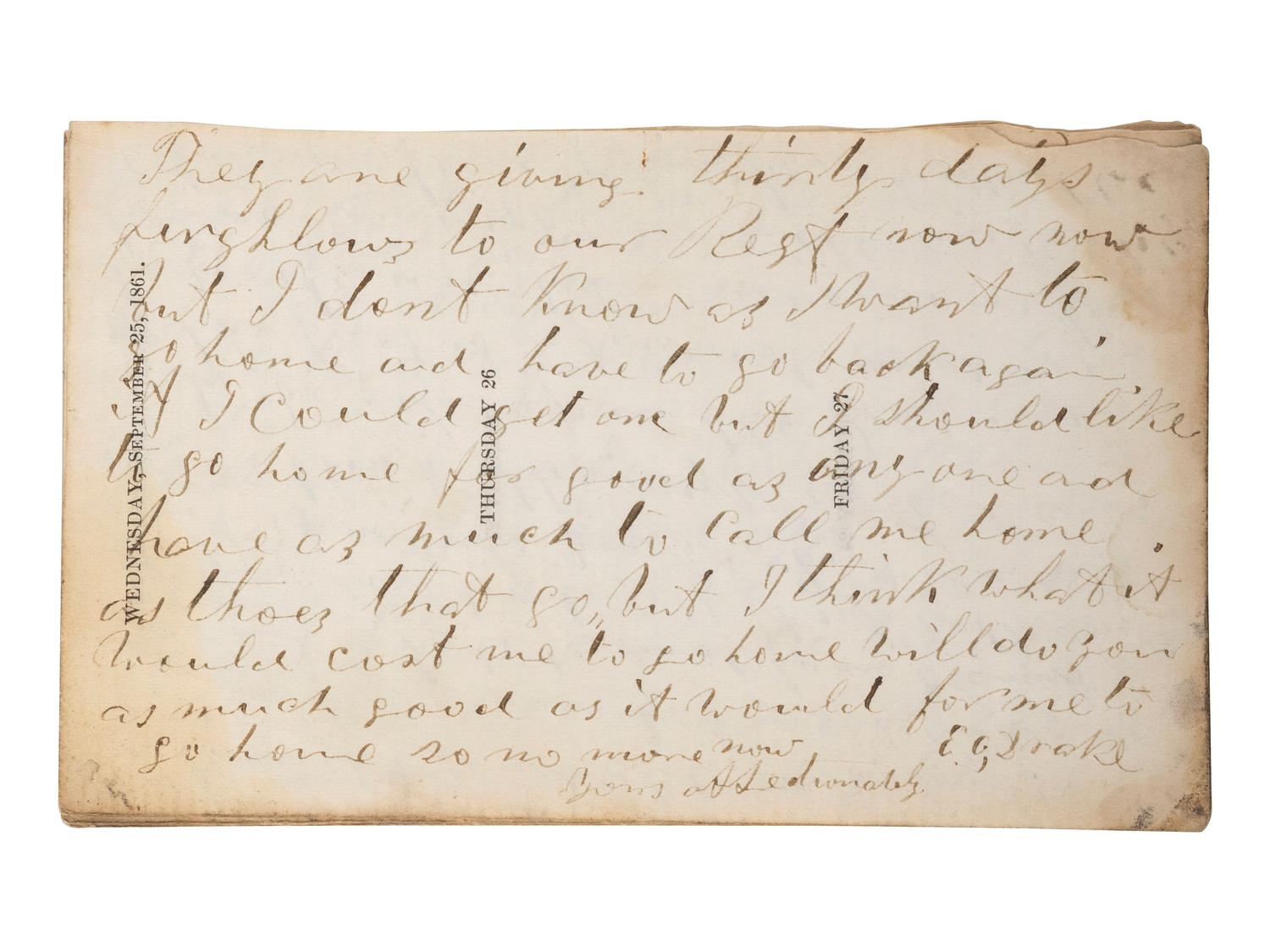 [CIVIL WAR]. Famed 20th Maine archive incl. letters and partial diary featuring Gettysburg content.