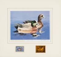 (DUCK STAMPS) A collection of 12 signed lithographs with accompanying duck stamps.