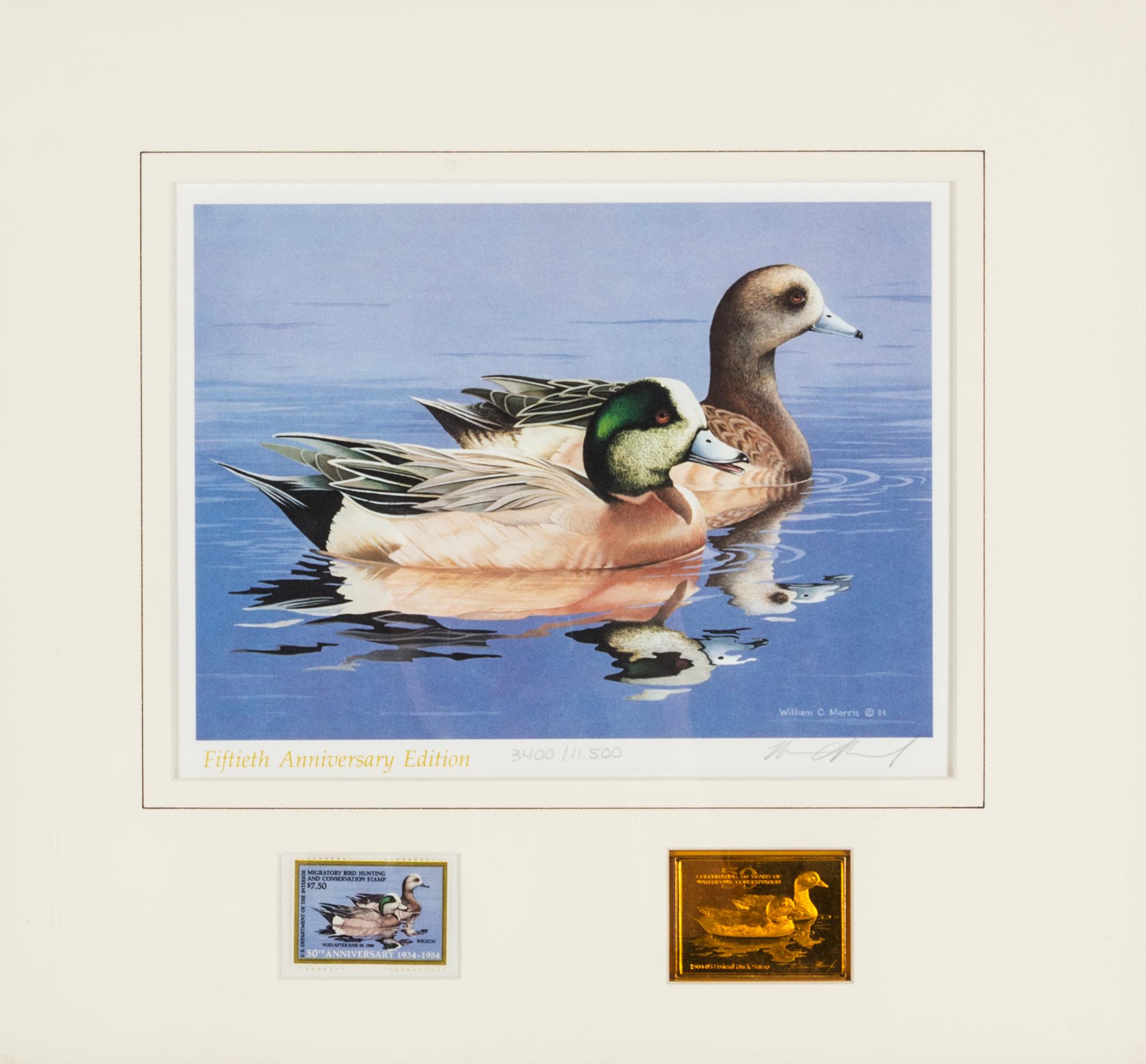 (DUCK STAMPS) A collection of 12 signed lithographs with accompanying duck stamps.