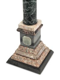 A Pair of Grand Tour Style Vari-Color Marble Column Ornaments