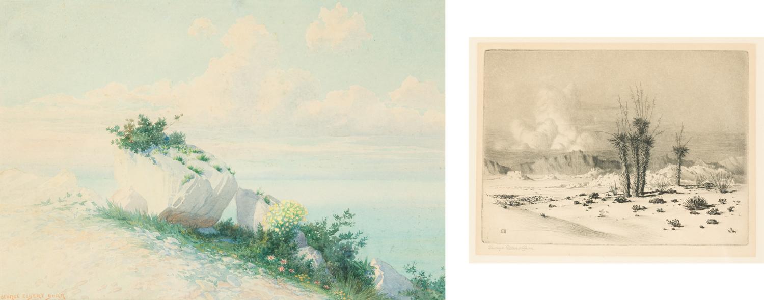 Seaside Landscape , plus etching, Evening Desert, Arizona