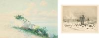 Seaside Landscape , plus etching, Evening Desert, Arizona
