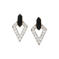 DAVID WEBB, DIAMOND AND ONYX EARRINGS