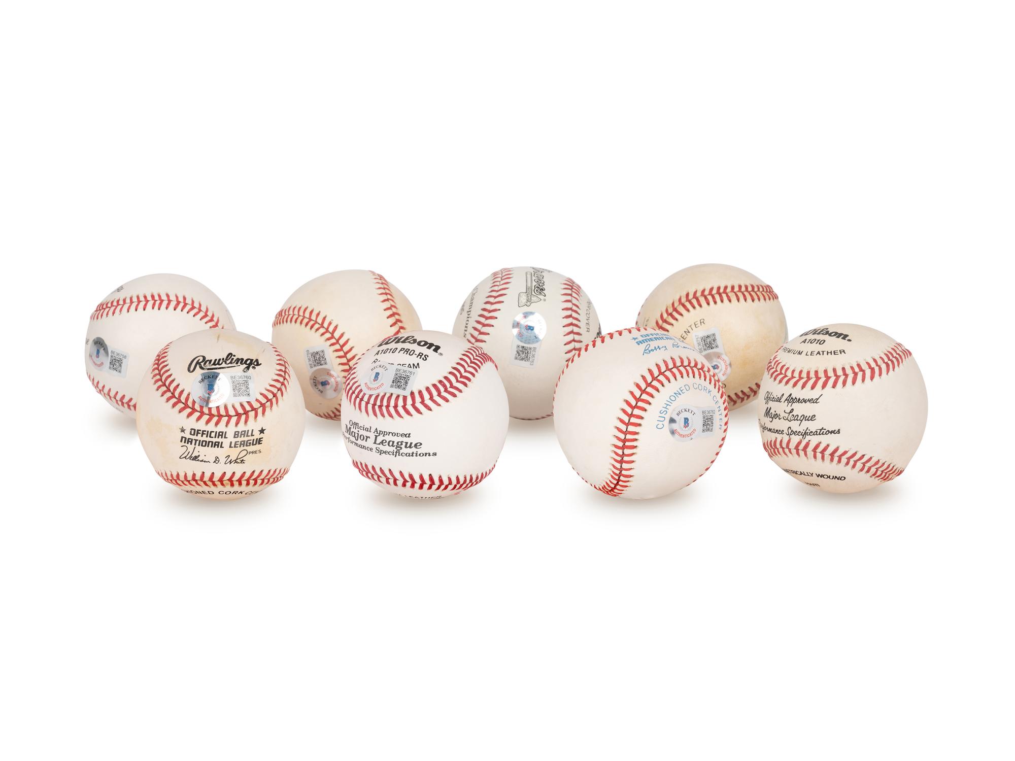 A Group of Eight Hall of Fame and Notable Signed Autograph Baseballs (Beckett Authentication Services BAS Certified),