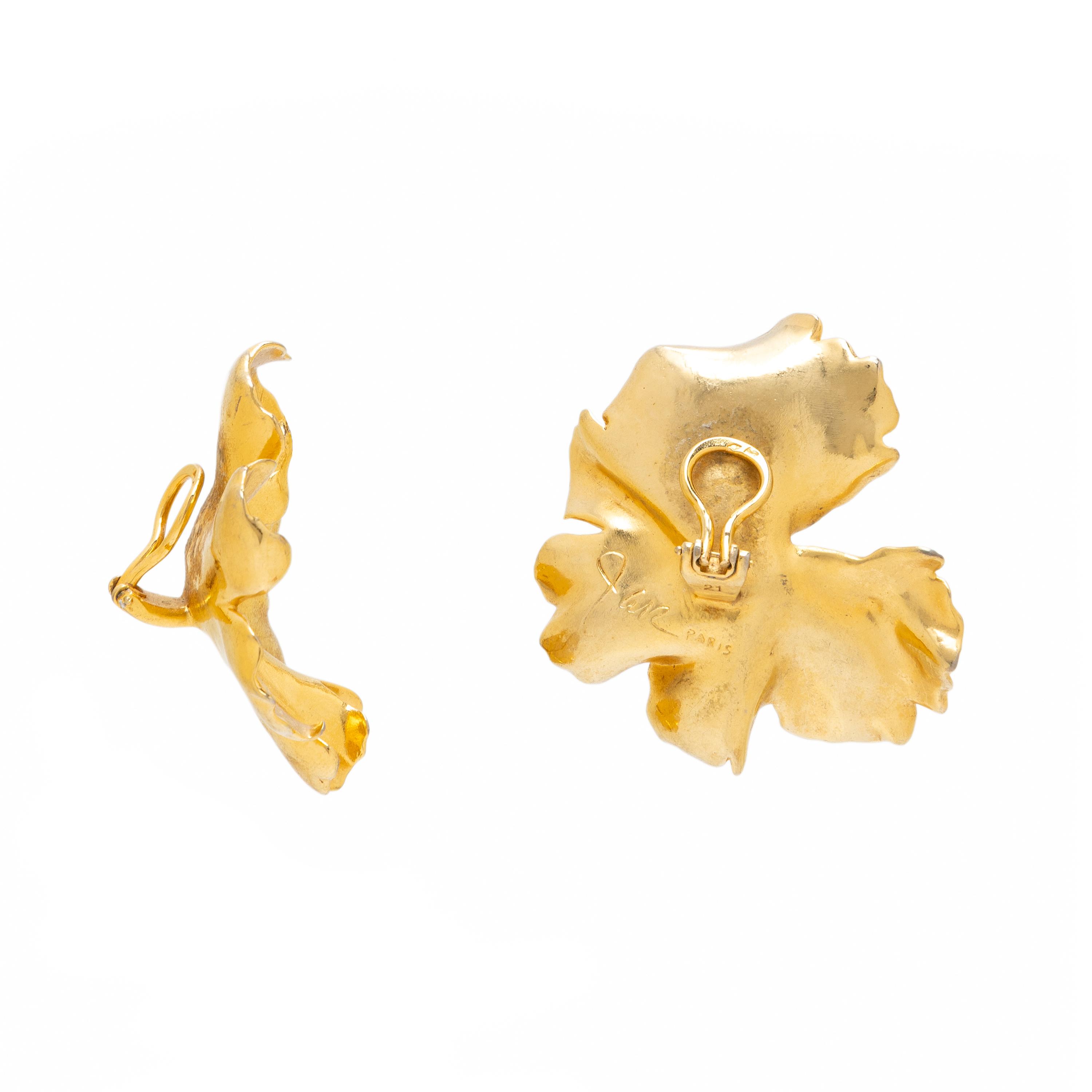 JAR, ALUMINUM 'GERANIUM LEAF' EARRINGS