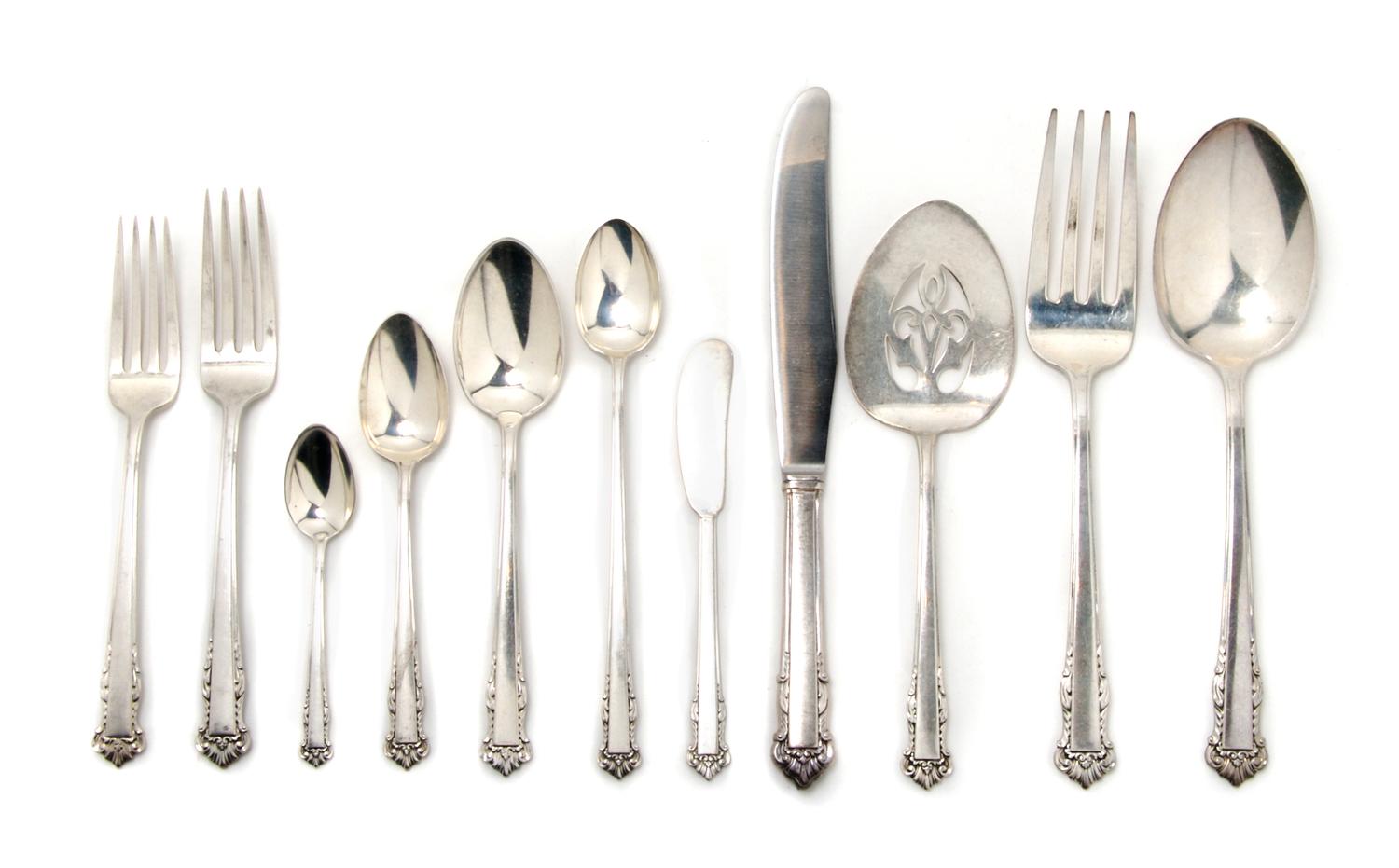 An American Partial Sterling Silver Flatware Service, Lunt,