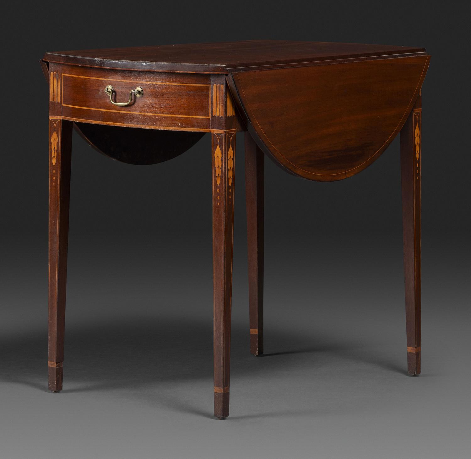 A Federal Inlaid Mahogany Drop Leaf Table