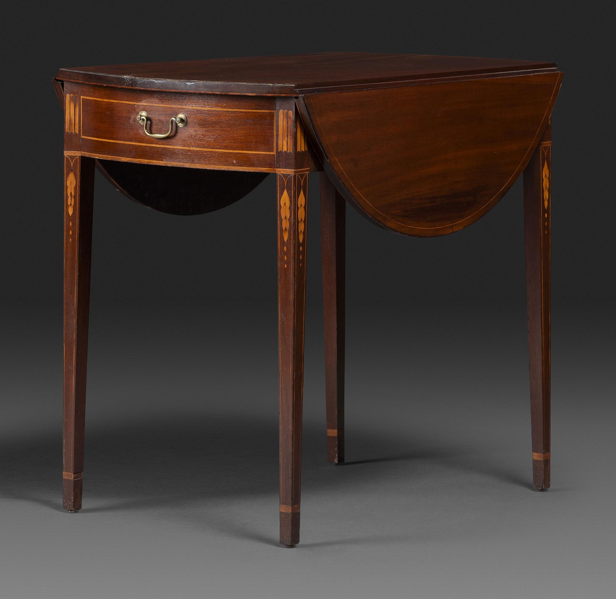 A Federal Inlaid Mahogany Drop Leaf Table