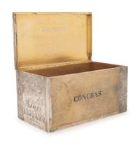 A Large Russian Silver-Gilt Trompe l'Oeil Cigar Box