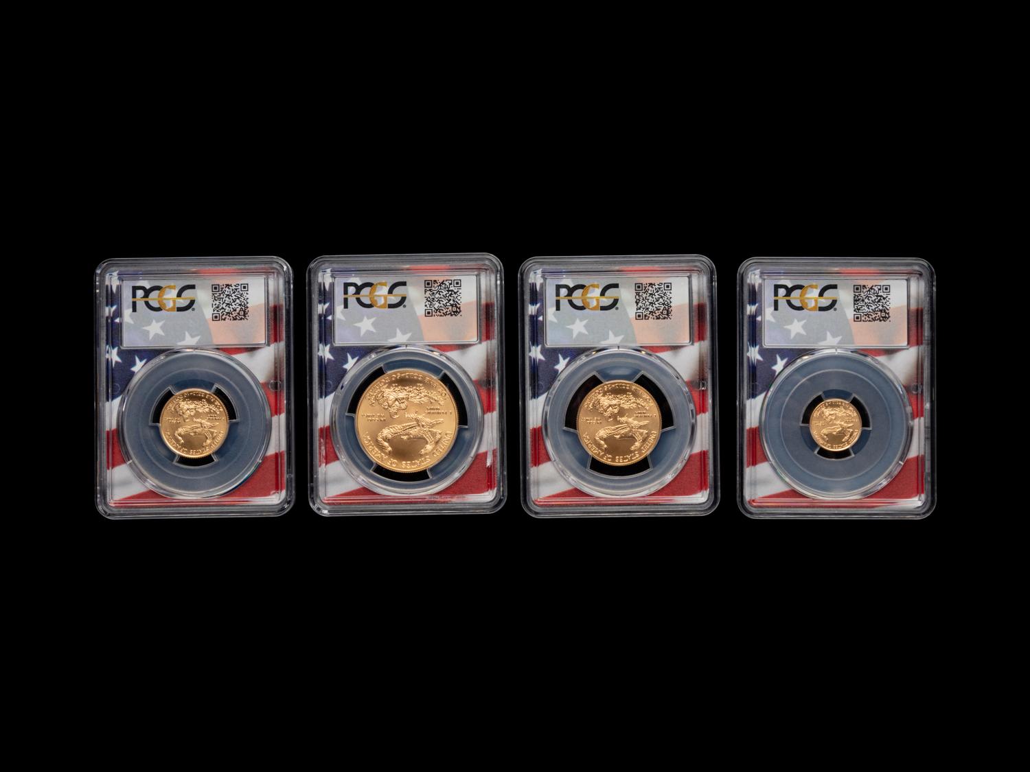 A 2019 Gold Eagle: First Day of Issue Four Gold Coin Set (PCGS MS70)