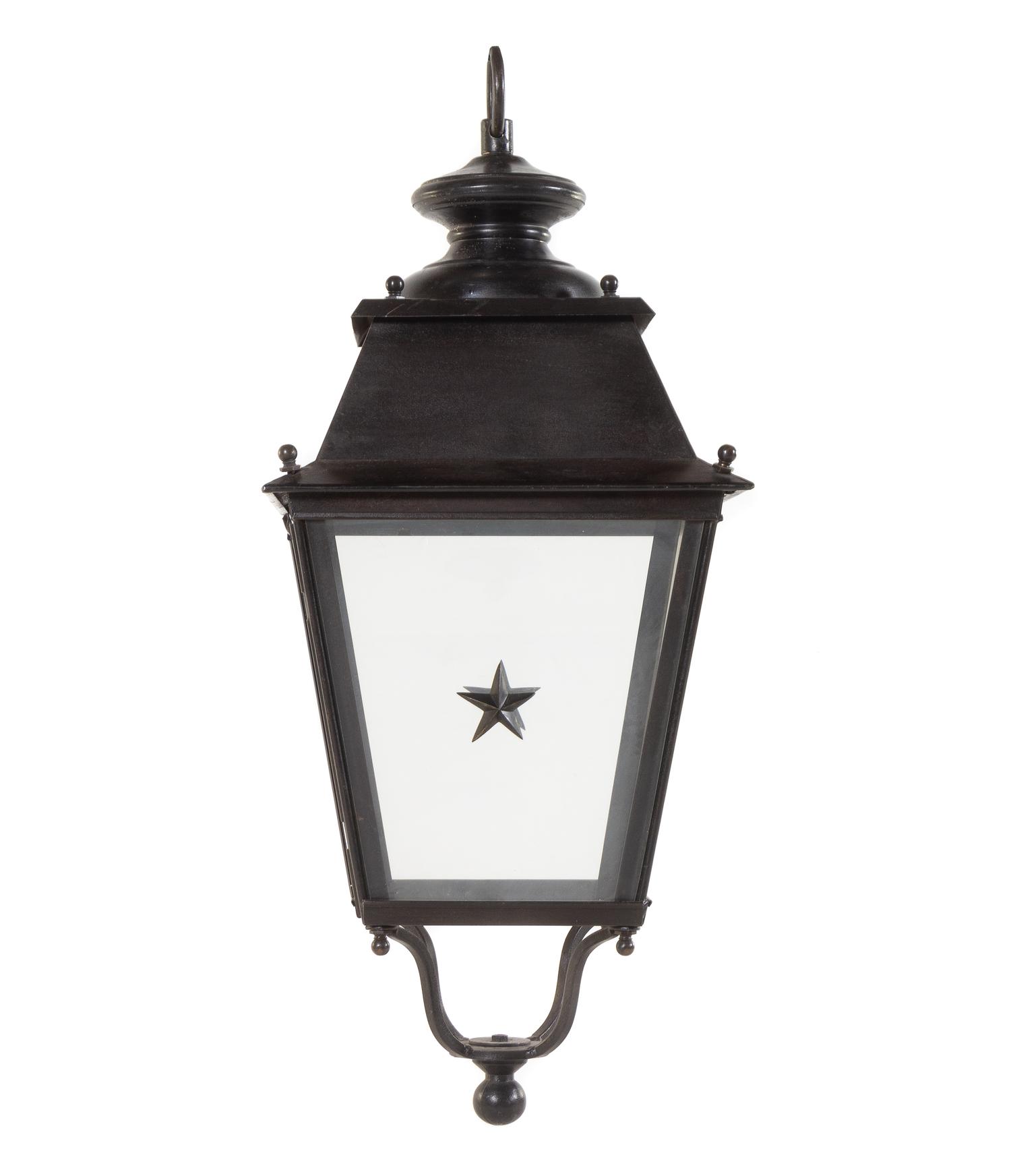 A Set of Three Painted Metal Lanterns
