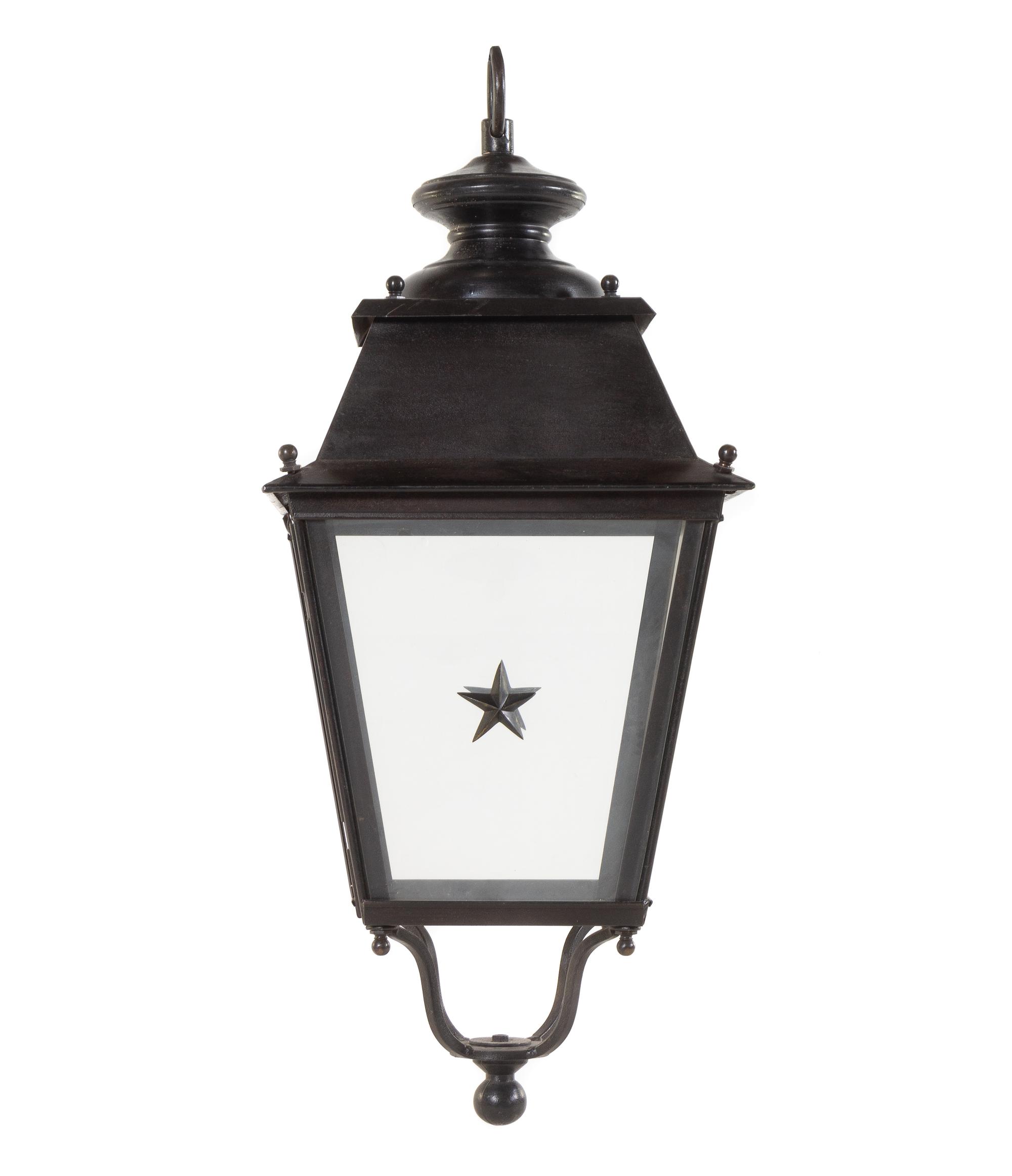 A Set of Three Painted Metal Lanterns