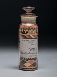 An Andrew Clemens (American, 1857-1894) Williams and Upham Contractors for River and Harbor Improvements Sand Bottle