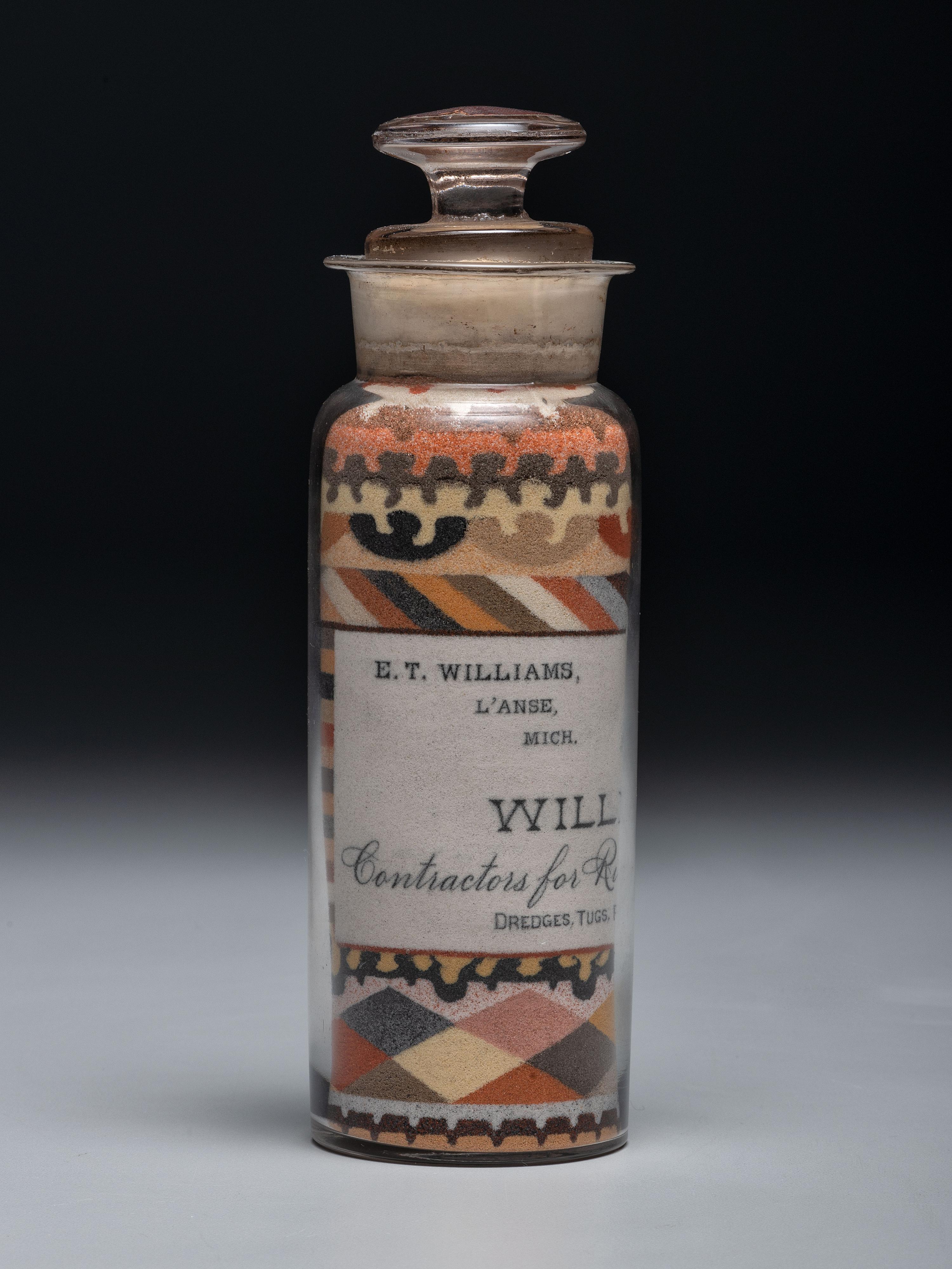 An Andrew Clemens (American, 1857-1894) Williams and Upham Contractors for River and Harbor Improvements Sand Bottle