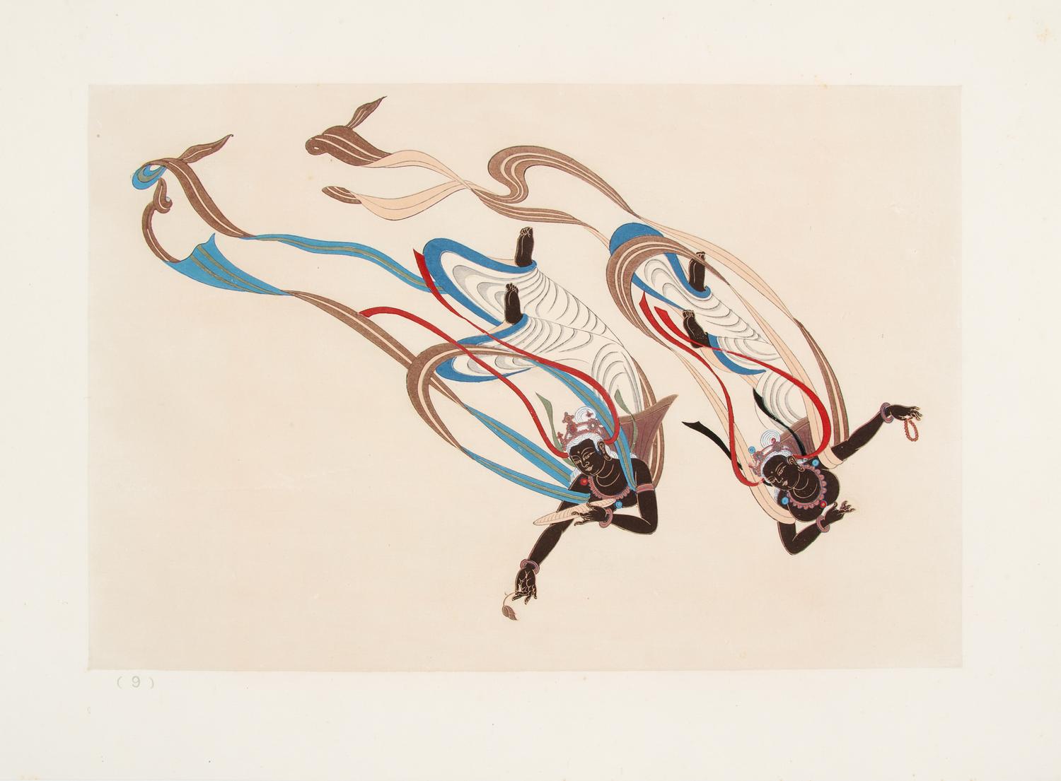 [SILK ROAD DUNHUANG] Mural Painting of the Tunhuang Caves (Dunhuang Bi Hua Xuan), Volume 1 and 2, Beijing: Rongbaozhai, 1952