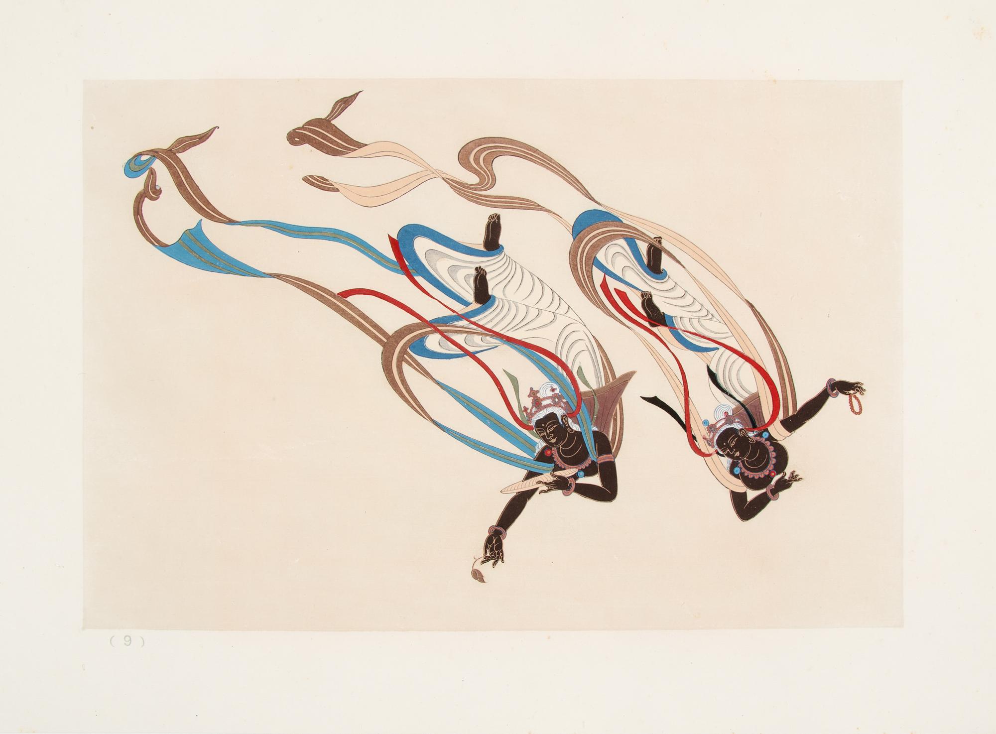 [SILK ROAD DUNHUANG] Mural Painting of the Tunhuang Caves (Dunhuang Bi Hua Xuan), Volume 1 and 2, Beijing: Rongbaozhai, 1952