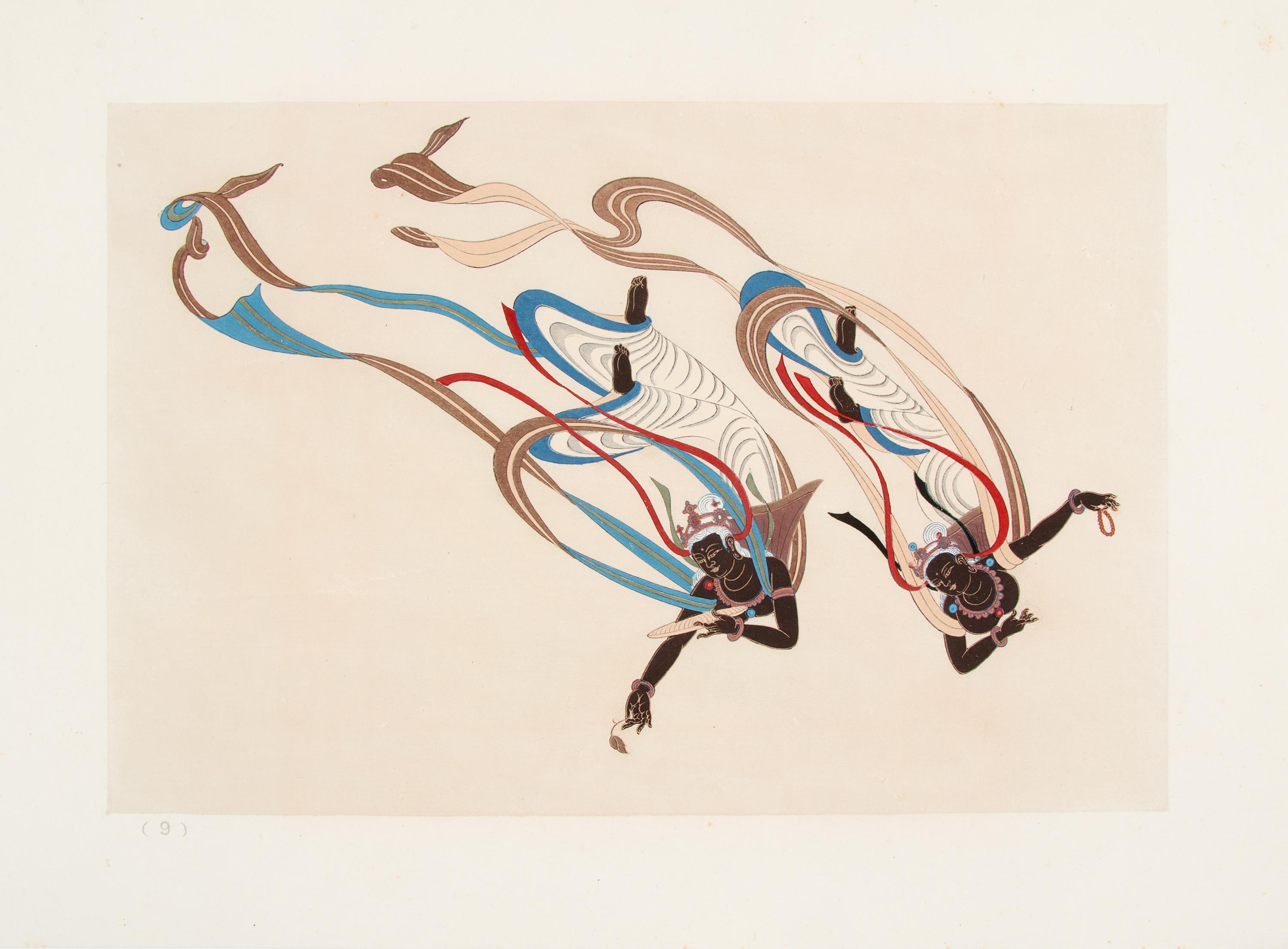 [SILK ROAD DUNHUANG] Mural Painting of the Tunhuang Caves (Dunhuang Bi Hua Xuan), Volume 1 and 2, Beijing: Rongbaozhai, 1952
