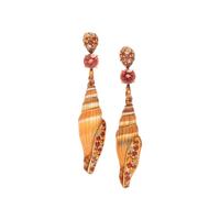 John Hardy, 'Cinta', Shell, Multigem, and Yellow Gold Earrings