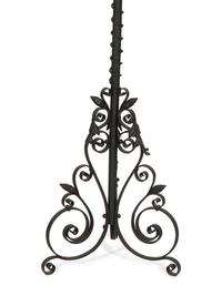 A Painted Wrought Iron Torchère Mounted as a Floor Lamp