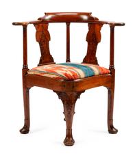 A George III Mahogany Corner Chair