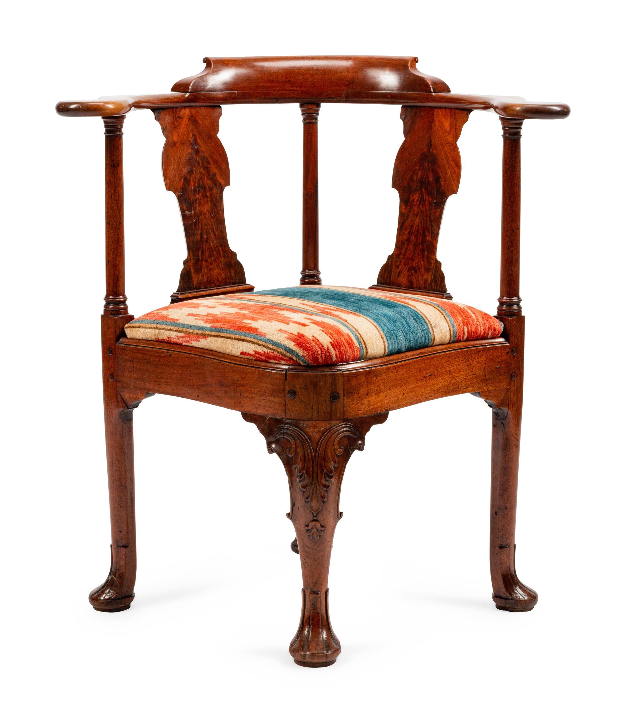 A George III Mahogany Corner Chair