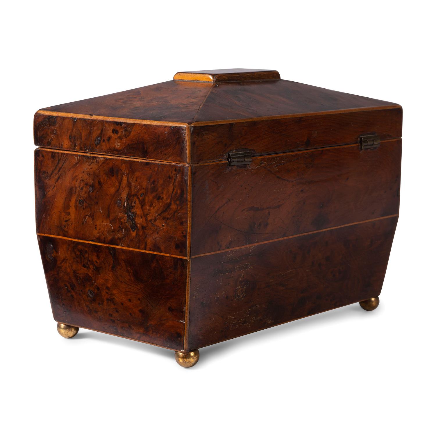 A Regency Burlwood Tea Caddy