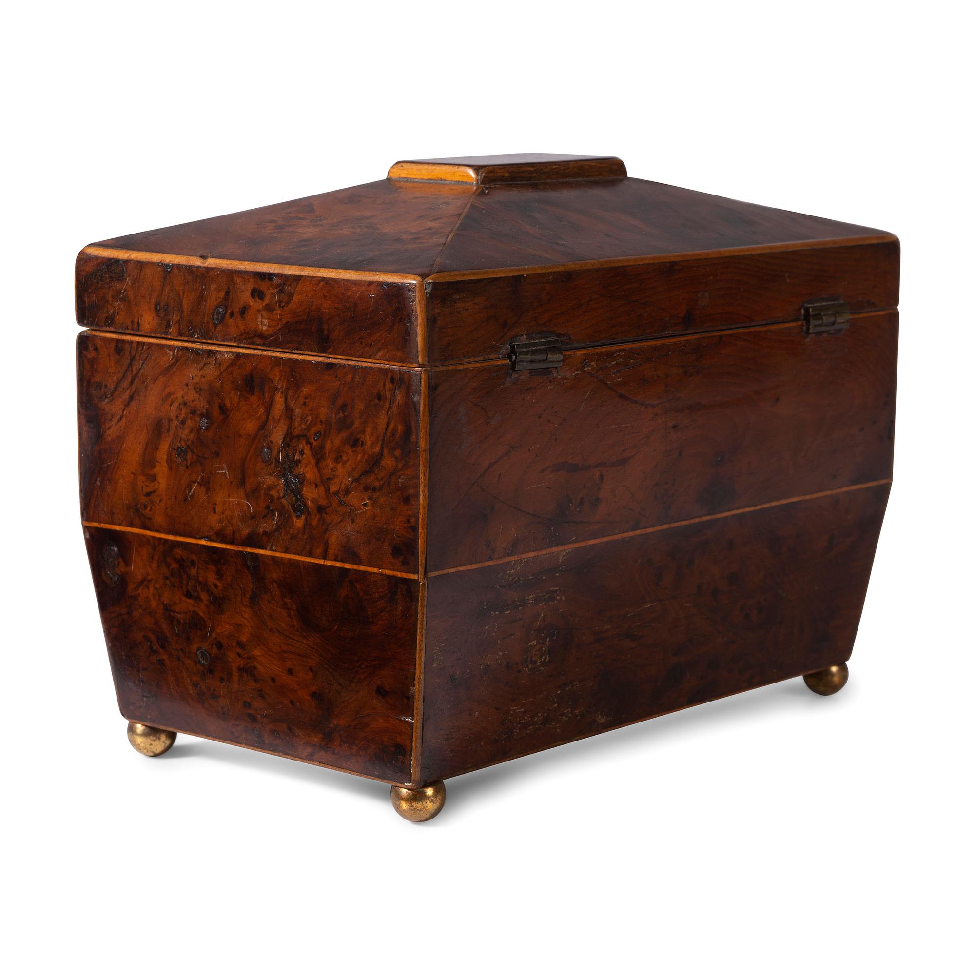 A Regency Burlwood Tea Caddy