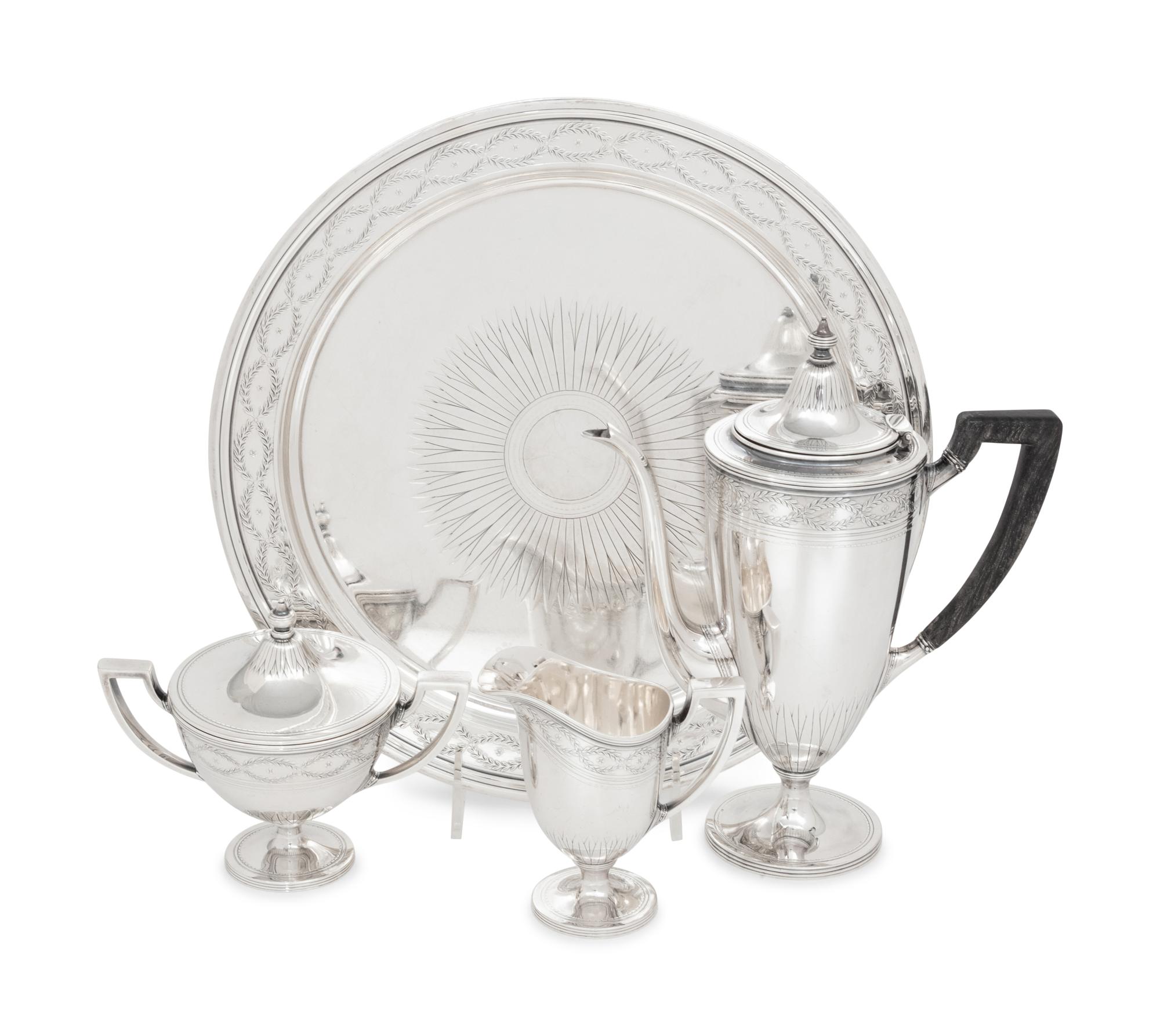 A Tiffany and Co. Silver Four-Piece Coffee Service