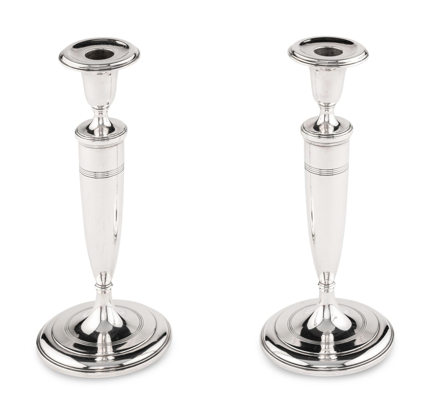 A Pair of Tiffany and Co. Silver Candlesticks