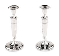 A Pair of Tiffany and Co. Silver Candlesticks