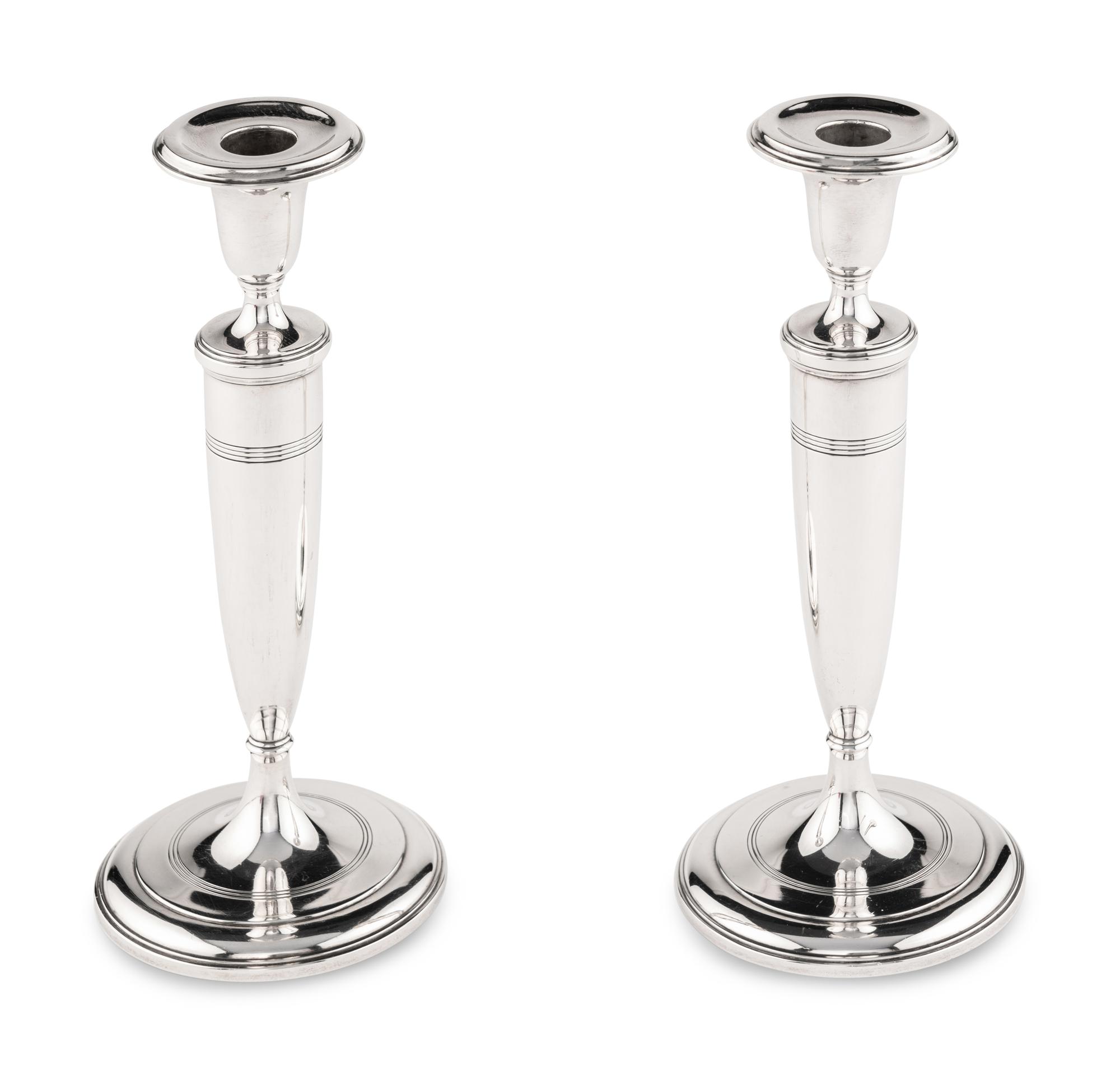 A Pair of Tiffany and Co. Silver Candlesticks