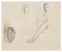 Pablo Picasso, (Spanish, 1881-1973), Sculpteur devant sa Sculpture (from Le Chef-d'Oeuvre Inconnu series), 1927