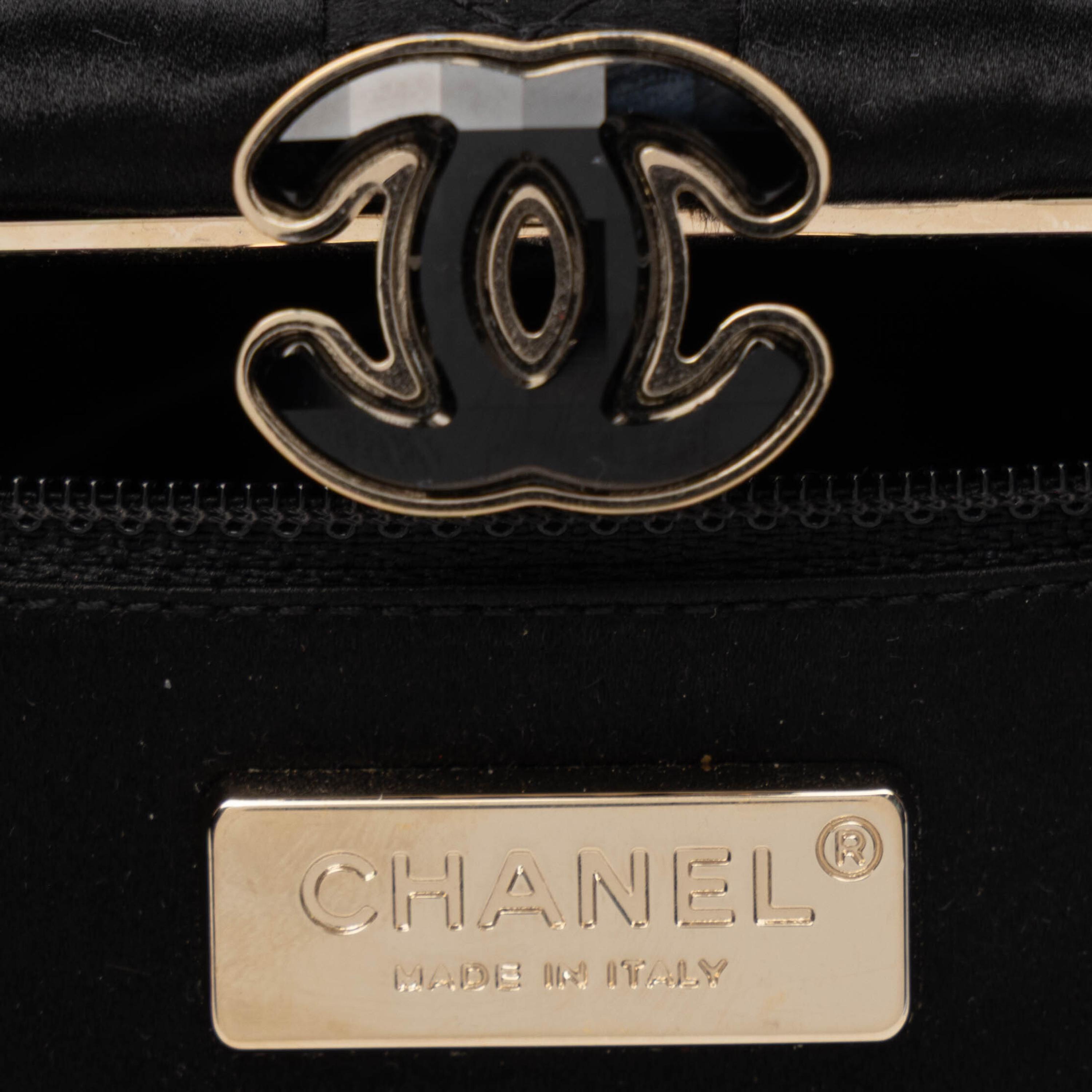 Chanel, Black Satin Evening Clutch