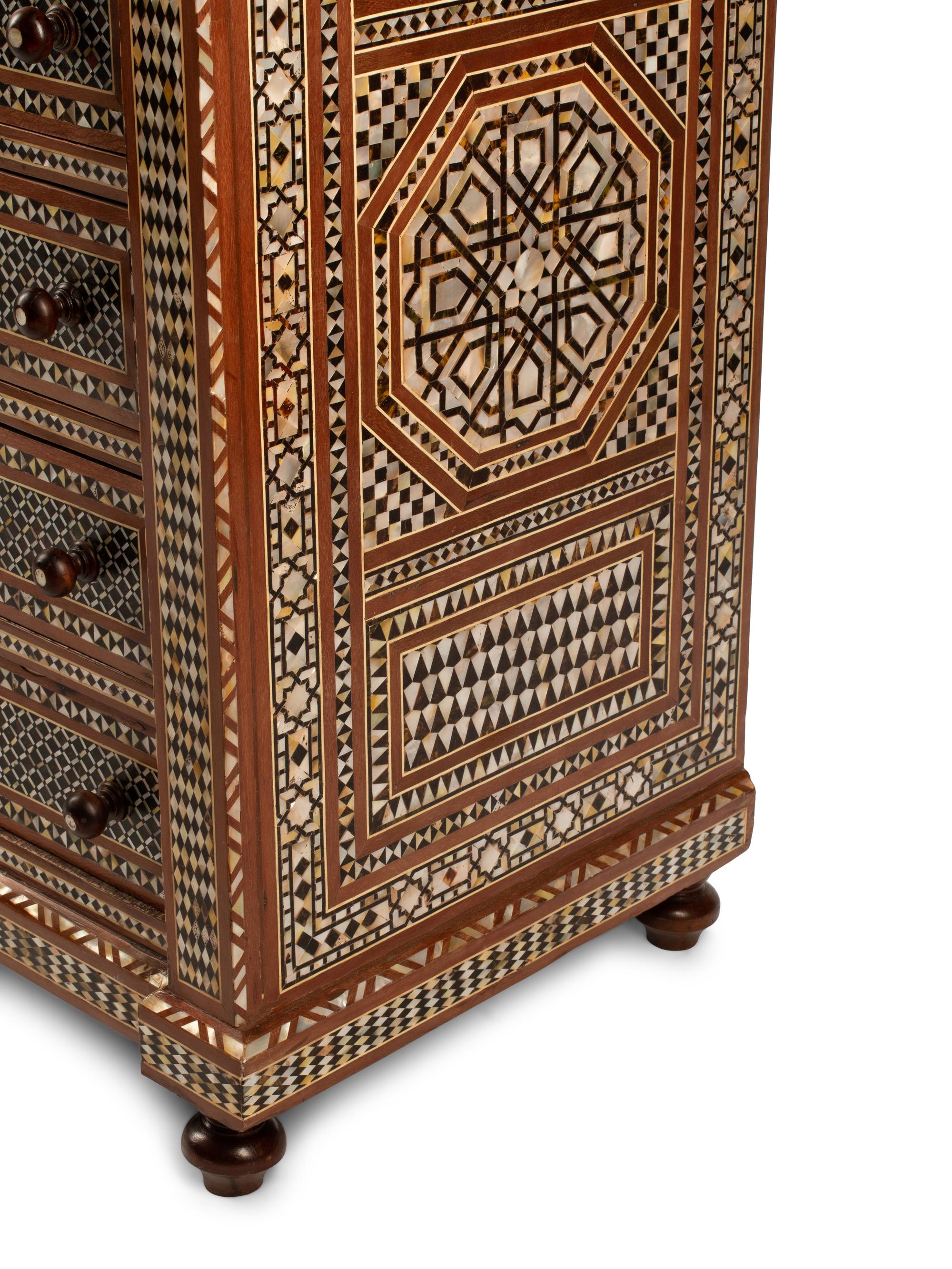 A Moorish Style Inlaid Chest of Drawers
