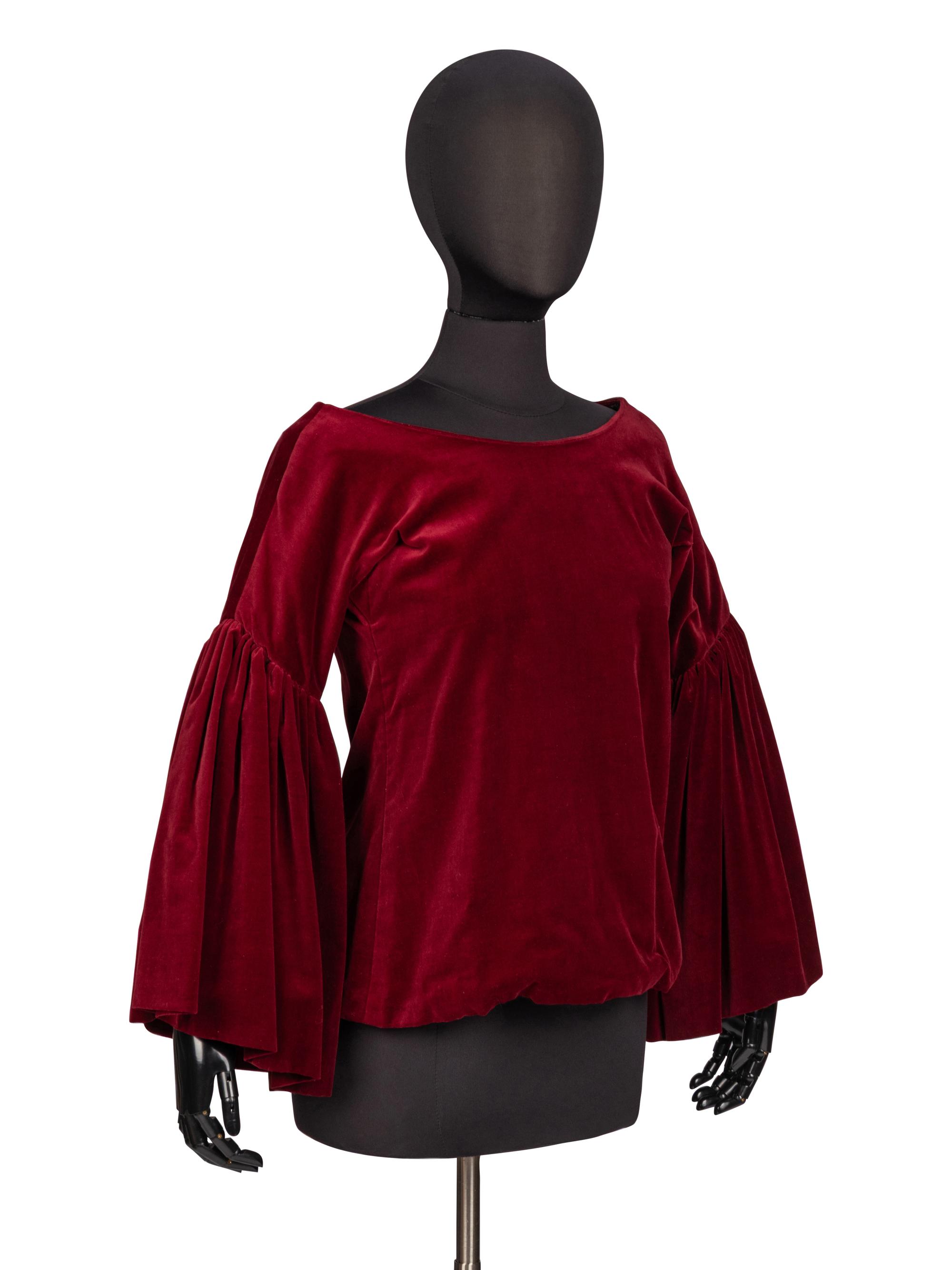 Adolfo, Burgundy Velvet Top, 1969