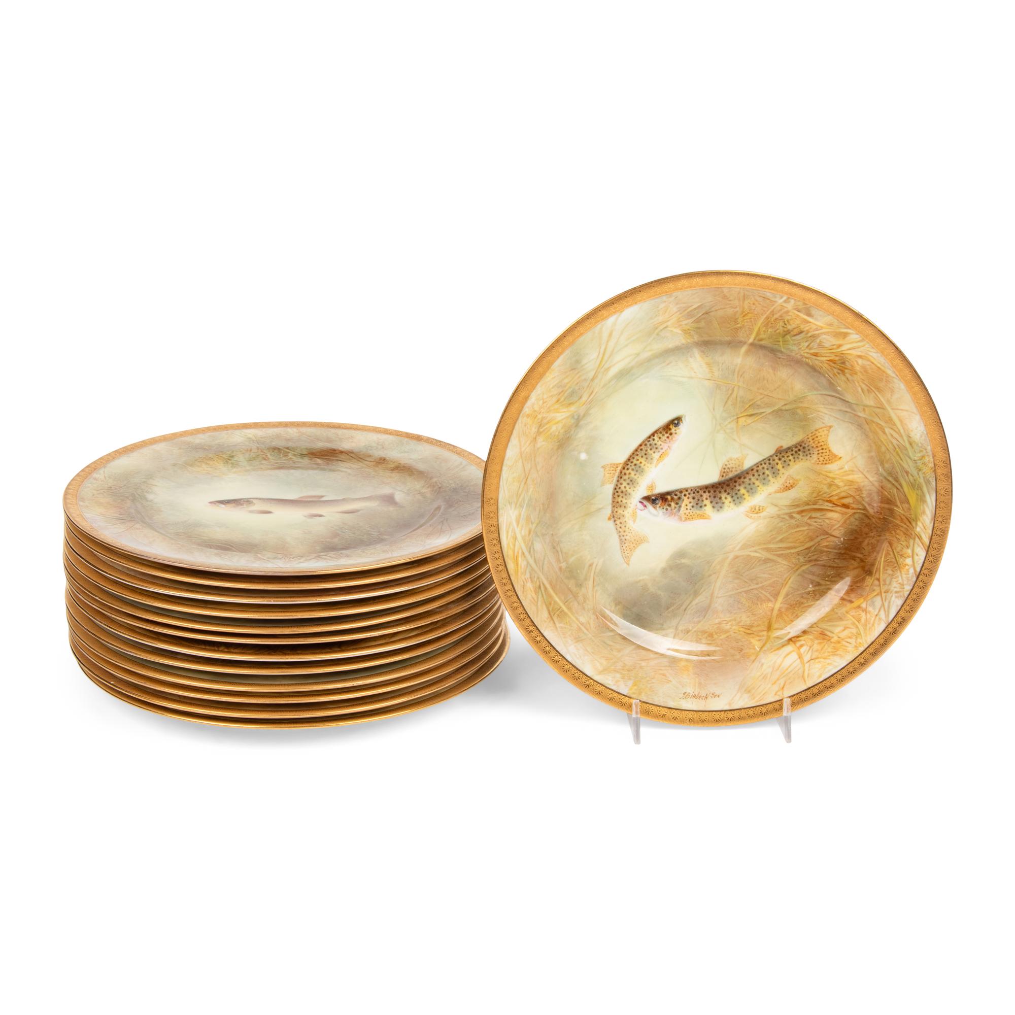 A Set of Thirteen Royal Doulton Porcelain Cabinet Plates